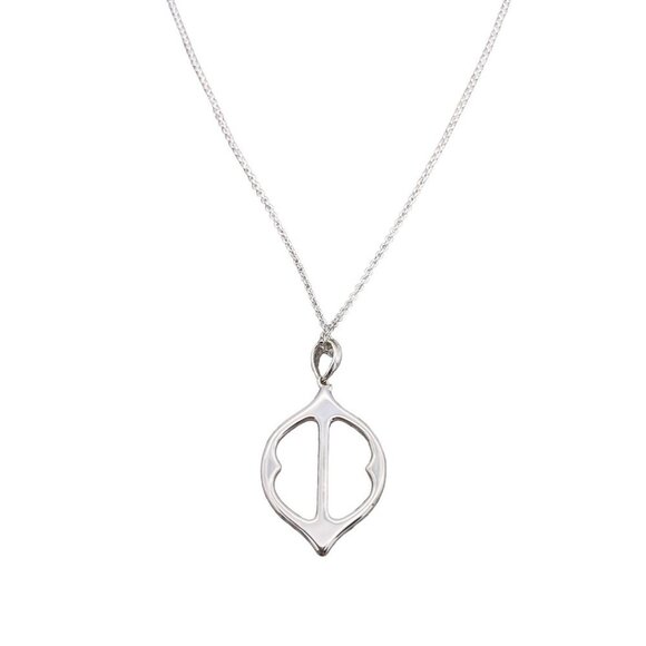 Stella & Dot Pendant Round Link Chain Necklace Silver Tone 20 to 23 in - Picture 1 of 3